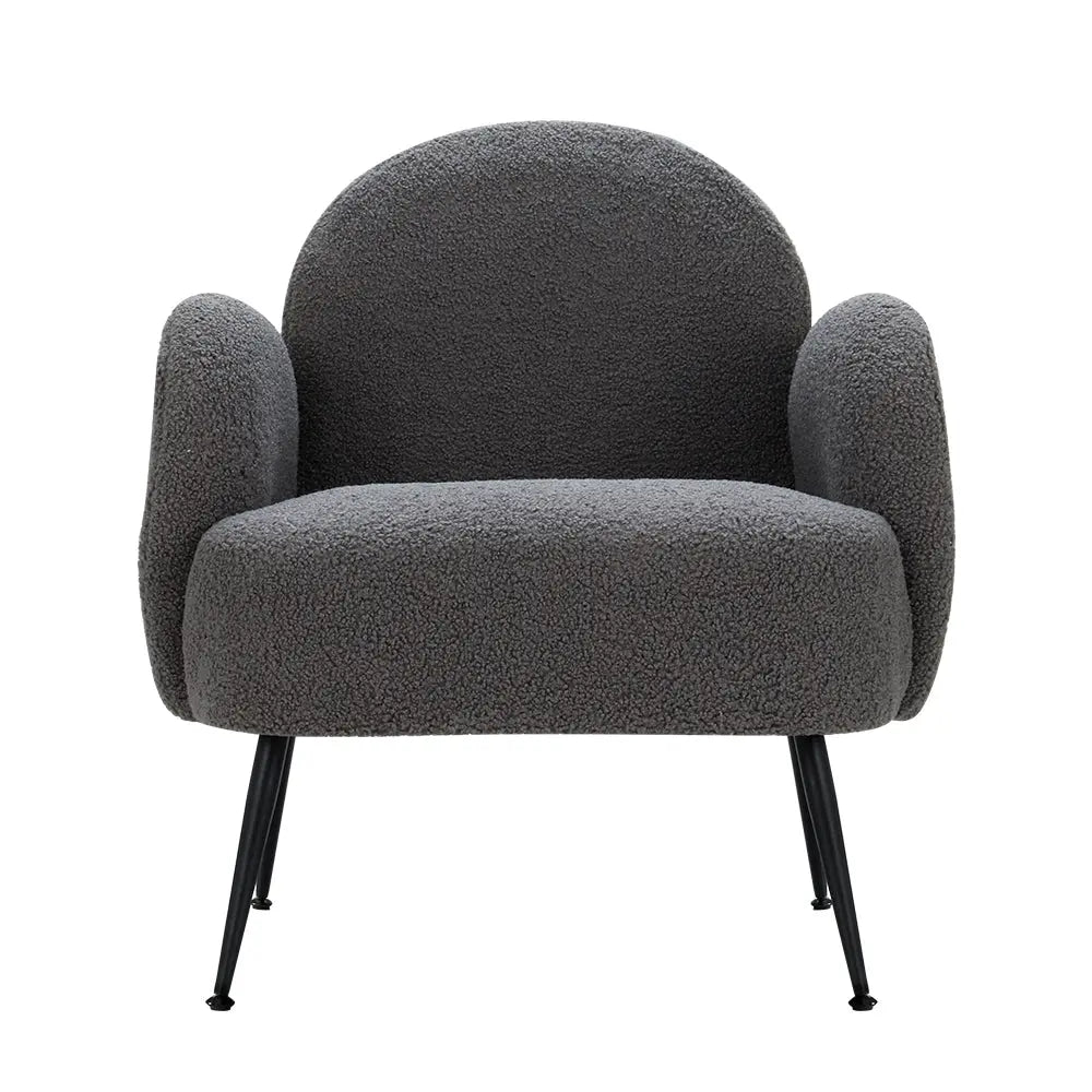 Artiss Armchair Boucle Charcoal Hanes - Chez Guru