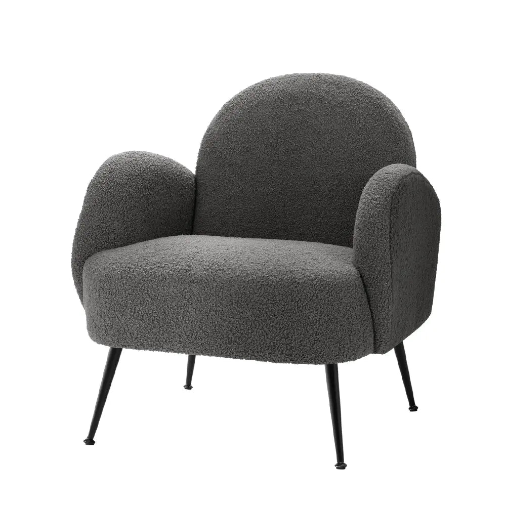 Artiss Armchair Boucle Charcoal Hanes - Chez Guru