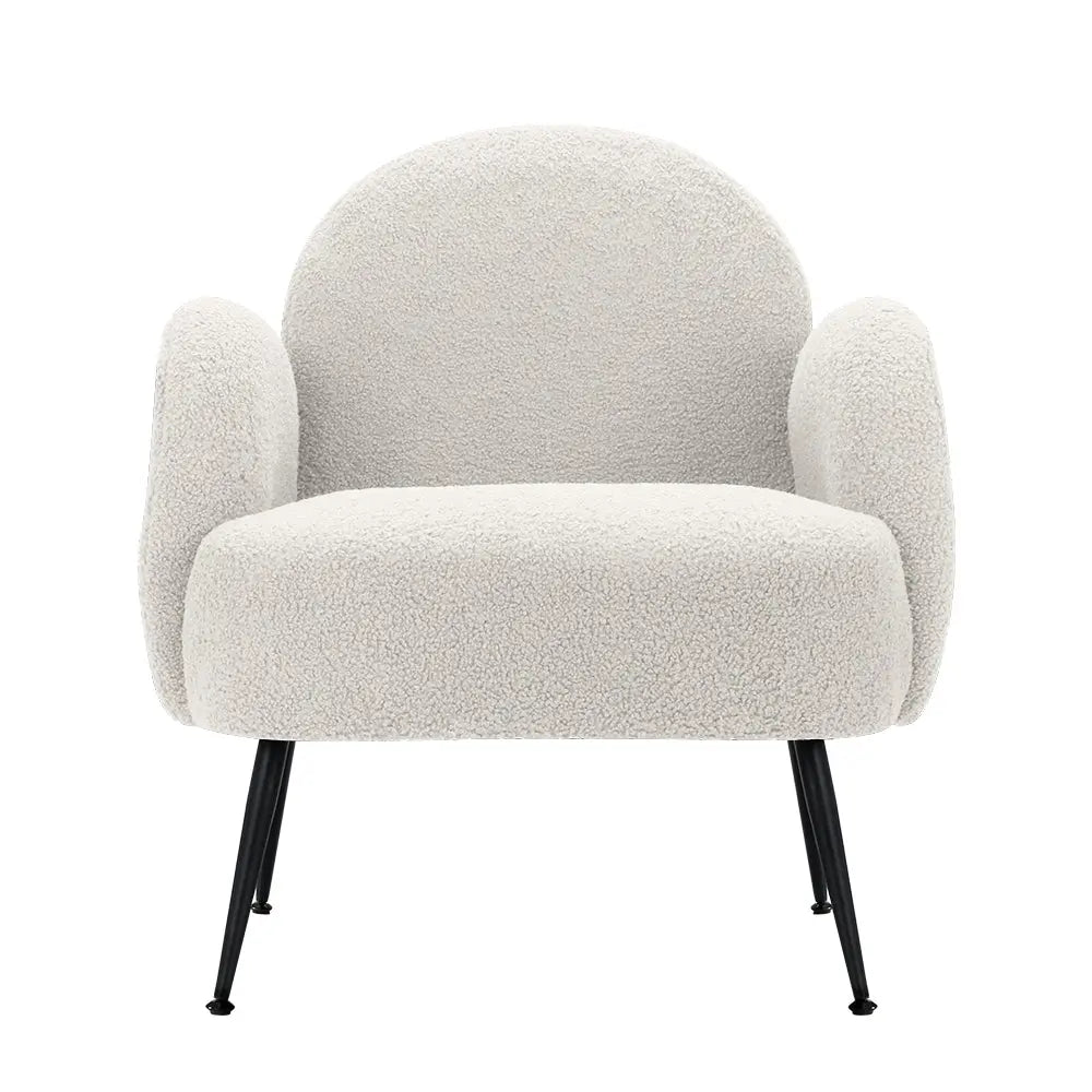 Artiss Armchair Boucle White Hanes - Chez Guru