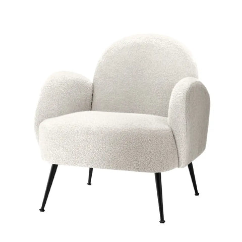 Artiss Armchair Boucle White Hanes - Chez Guru
