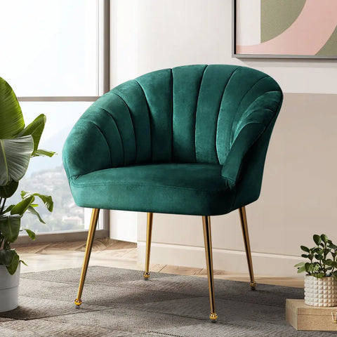 Artiss Armchair Velvet Green Eloise - Chez Guru