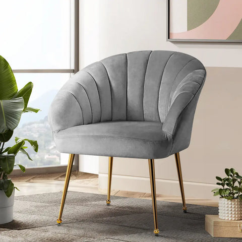 Artiss Armchair Velvet Grey Eloise - Chez Guru