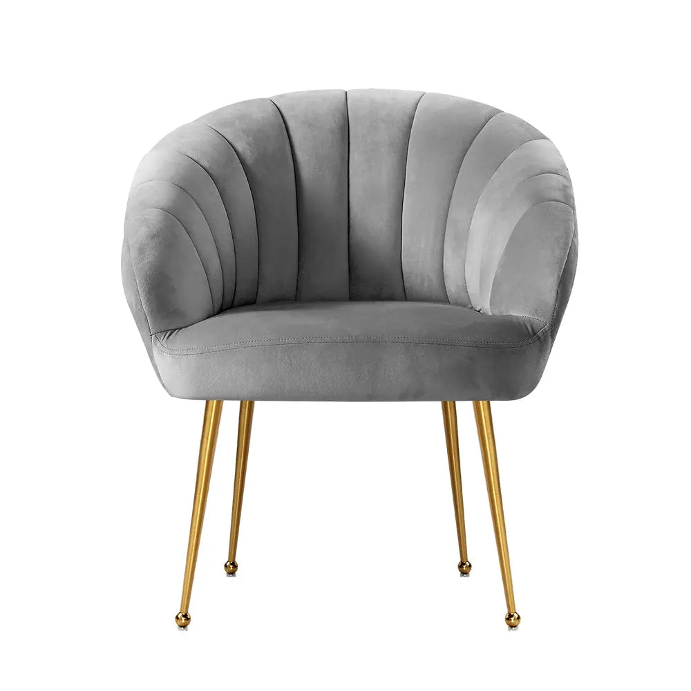 Artiss Armchair Velvet Grey Eloise - Chez Guru
