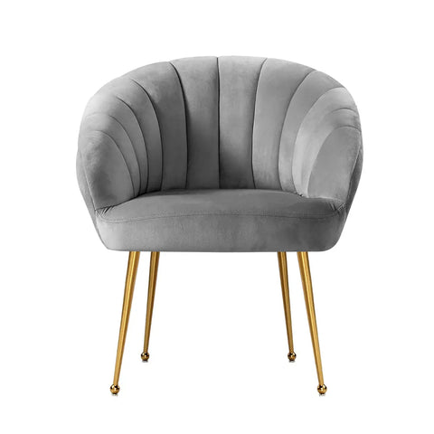 Artiss Armchair Velvet Grey Eloise - Chez Guru