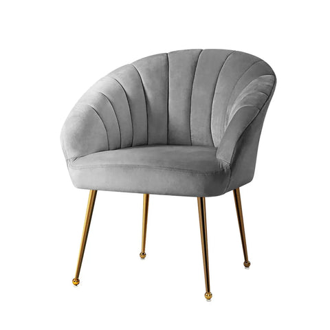 Artiss Armchair Velvet Grey Eloise - Chez Guru