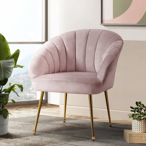Artiss Armchair Velvet Pink Eloise - Chez Guru