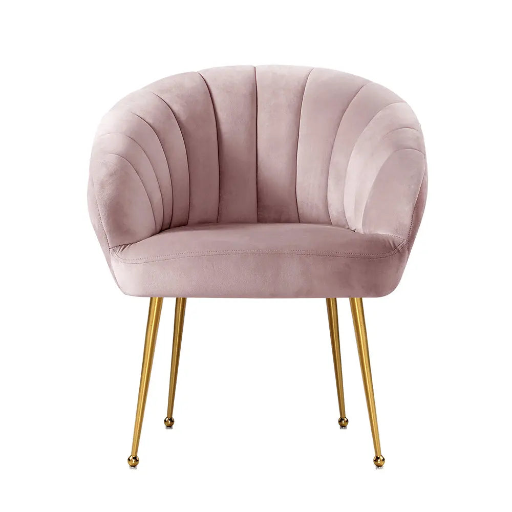 Artiss Armchair Velvet Pink Eloise - Chez Guru