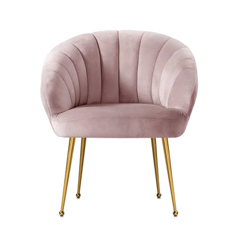 Artiss Armchair Velvet Pink Eloise - Chez Guru