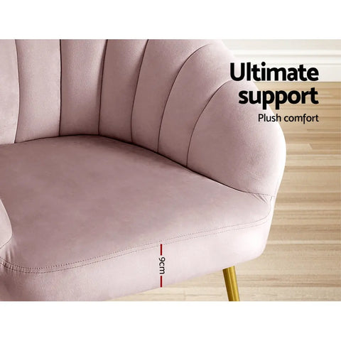 Artiss Armchair Velvet Pink Eloise - Chez Guru