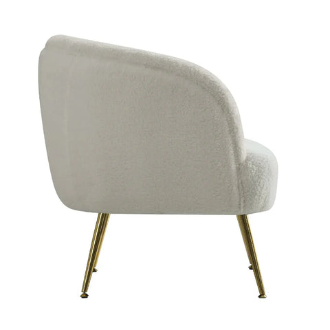 Artiss Armchair Lounge Chair Accent Chairs Armchairs Sherpa Boucle Sofa White - Chez Guru