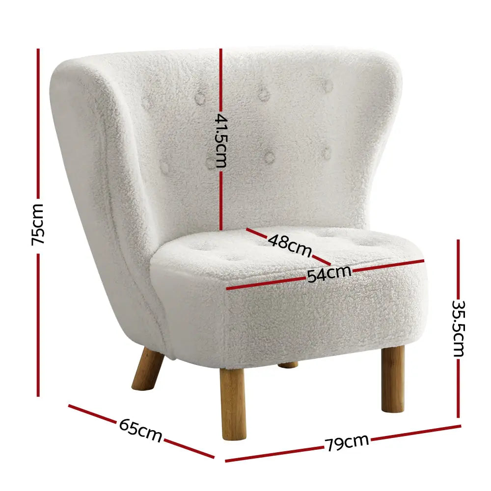 Artiss Armchair Lounge Accent Chair Armchairs Couch Chairs Sofa Bedroom White - Chez Guru