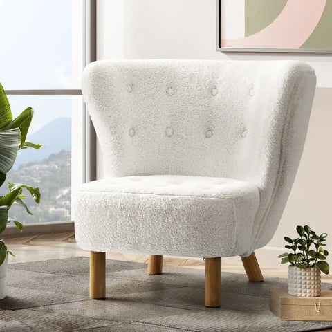 Artiss Armchair Lounge Accent Chair Armchairs Couch Chairs Sofa Bedroom White - Chez Guru