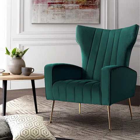 Artiss Armchair Green Velvet Kate - Chez Guru
