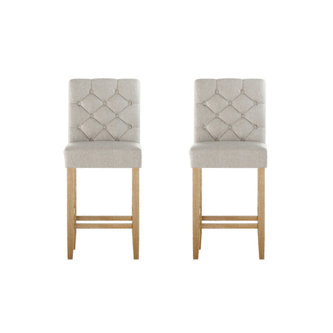 Artiss 2x Bar Stools Linen Upholstered Chairs Chez Guru
