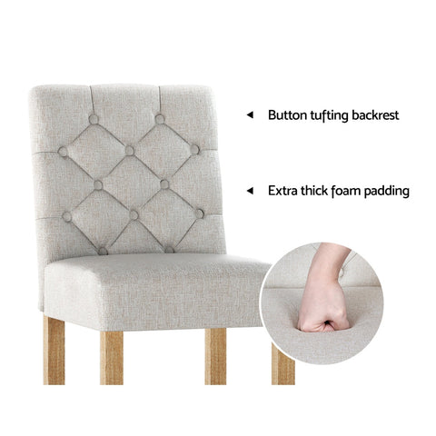 Artiss 2x Bar Stools Linen Upholstered Chairs Chez Guru