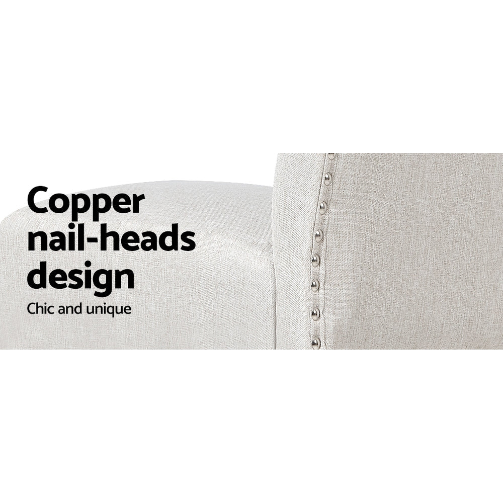 Artiss 2x Bar Stools Linen Upholstered Chairs Chez Guru