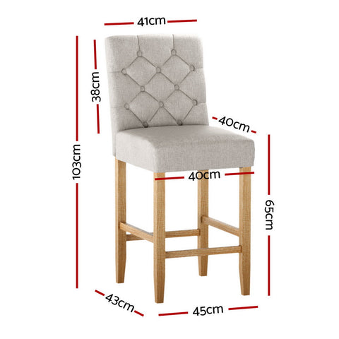 Artiss 4x Bar Stools Linen Upholstered Chairs Chez Guru