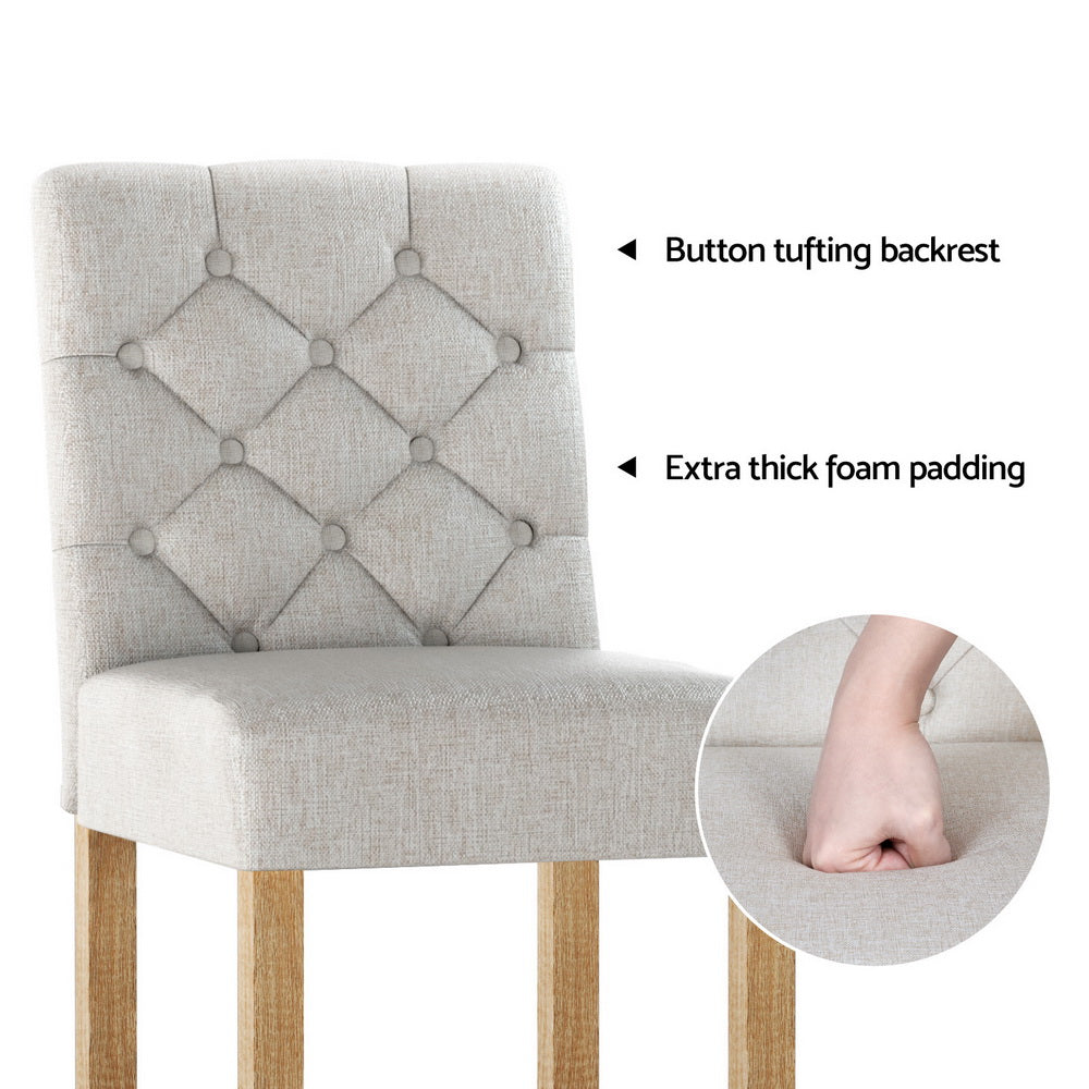 Artiss 4x Bar Stools Linen Upholstered Chairs Chez Guru