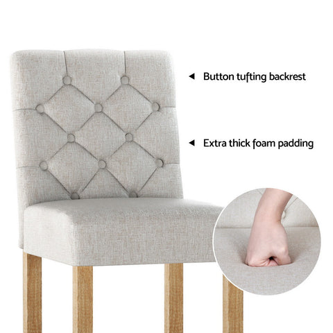 Artiss 4x Bar Stools Linen Upholstered Chairs Chez Guru