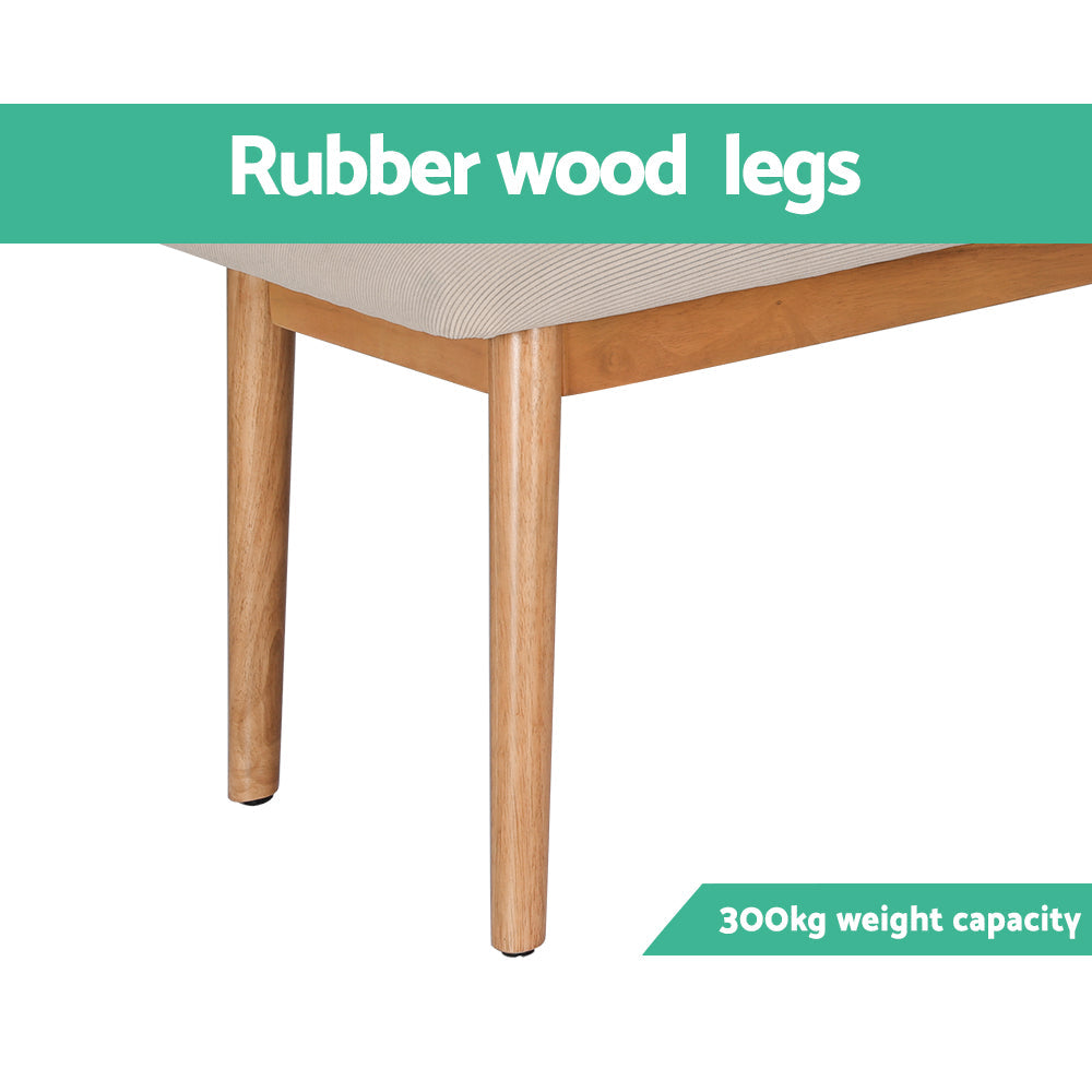 Artiss Dining Bench Upholstery Seat Wooden Chair 106cm Chez Guru