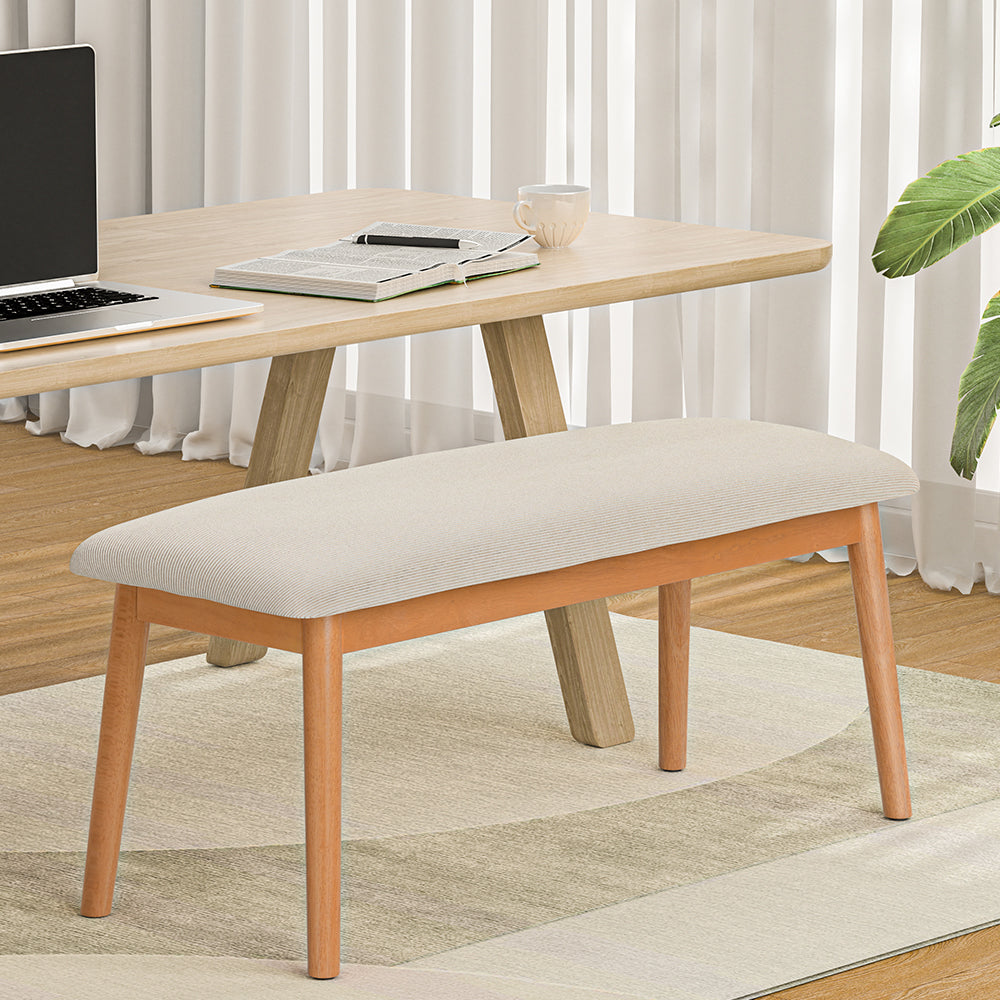 Artiss Dining Bench Upholstery Seat Wooden Chair 106cm Chez Guru