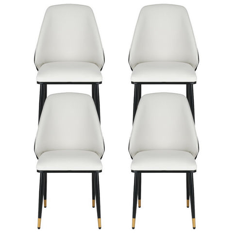 Artiss Dining Chairs Set of 4 Leather Seat Beige and Black