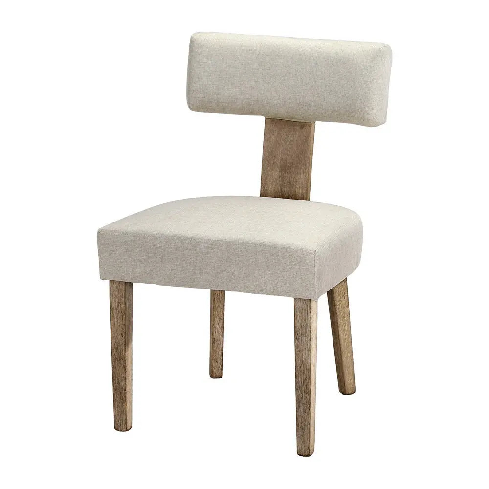 Artiss Dining Chairs Set of 2 Linen Fabric Wooden Beige Chez Guru