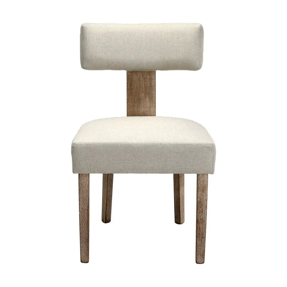 Artiss Dining Chairs Set of 2 Linen Fabric Wooden Beige Chez Guru
