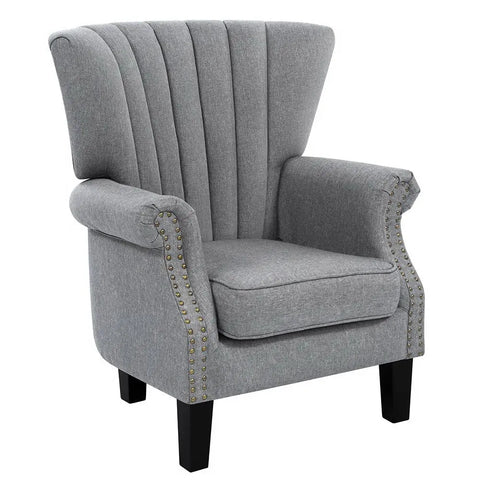 Artiss Armchair Wingback Grey Andrew - Chez Guru