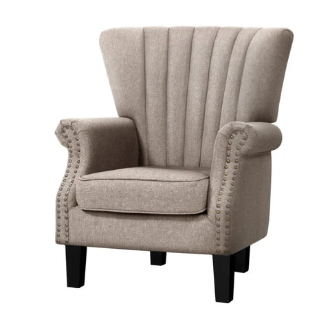 Artiss Armchair Wingback Beige Andrew - Chez Guru