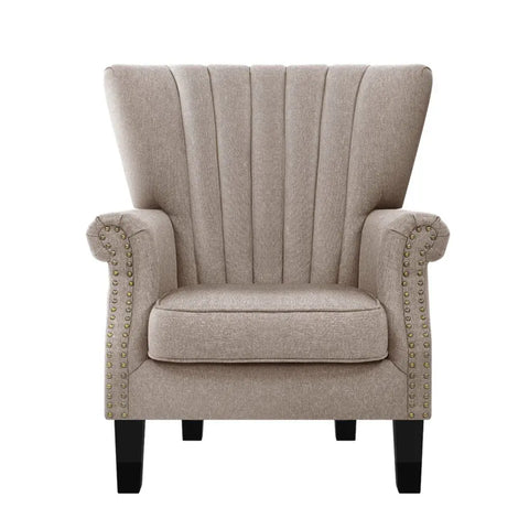 Artiss Armchair Wingback Beige Andrew - Chez Guru