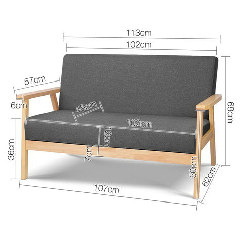 Artiss 2-Seater Sofa Armchair Skane - Chez Guru