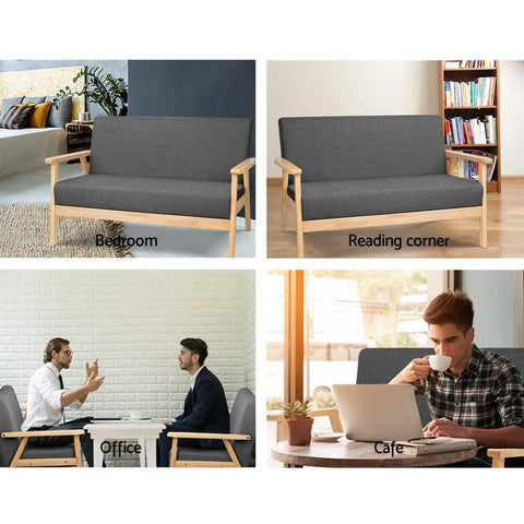 Artiss 2-Seater Sofa Armchair Skane - Chez Guru