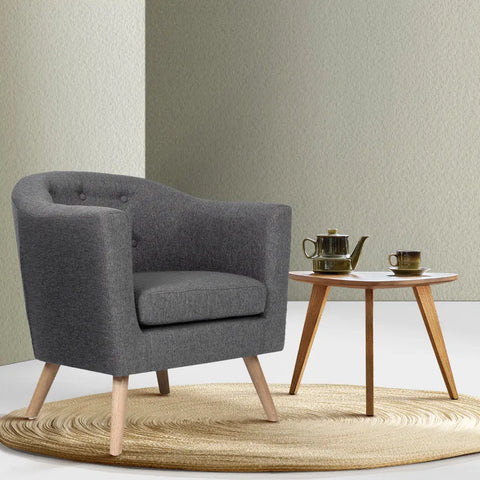 Artiss Armchair Tub Chair Grey Adora - Chez Guru