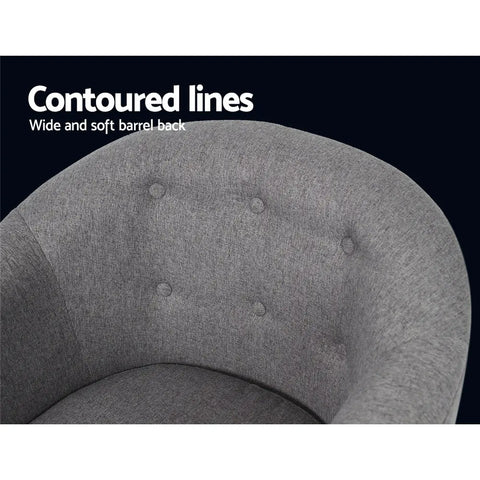 Artiss Armchair Tub Chair Grey Adora - Chez Guru