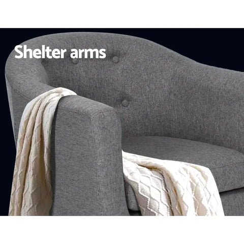 Artiss Armchair Tub Chair Grey Adora - Chez Guru