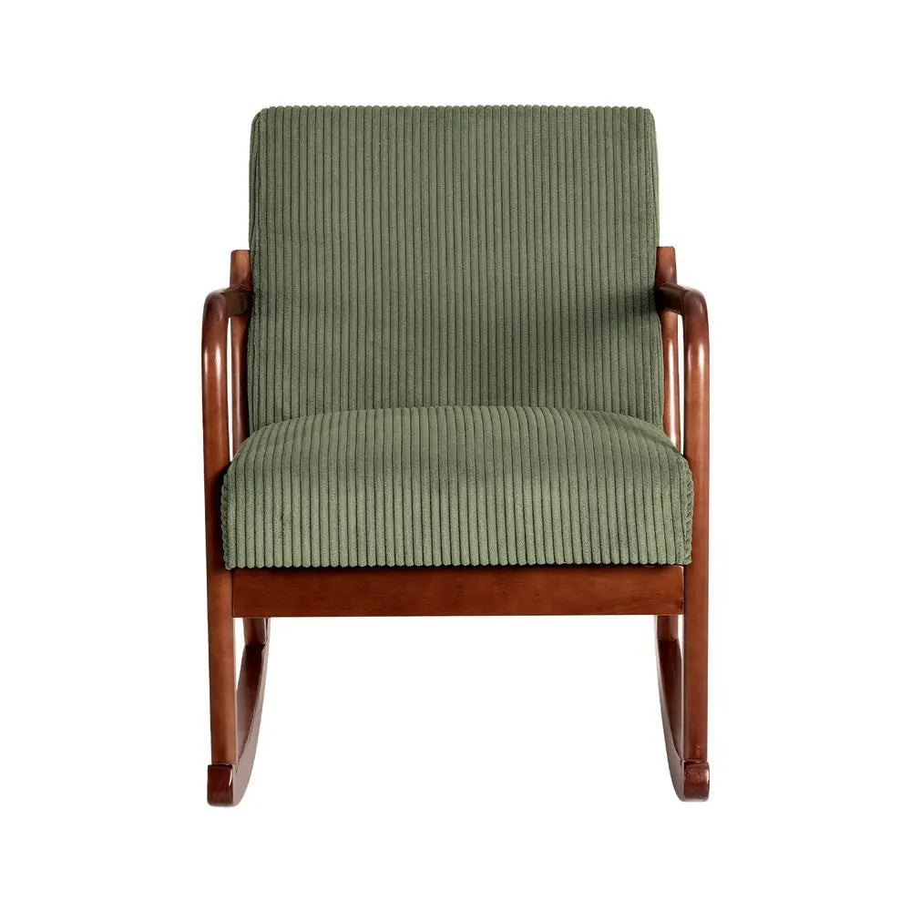 Artiss Rocking Armchair Nursing Chair Corduroy Green - Chez Guru