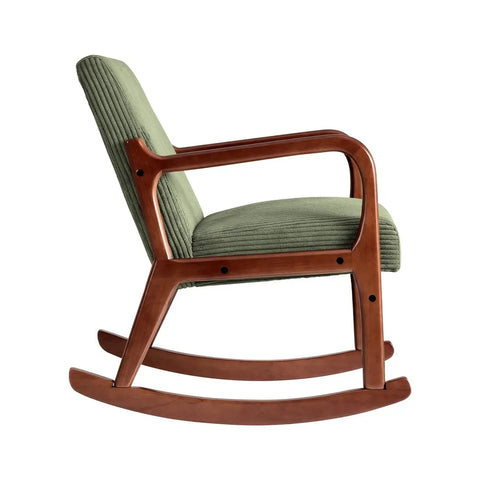 Artiss Rocking Armchair Nursing Chair Corduroy Green - Chez Guru