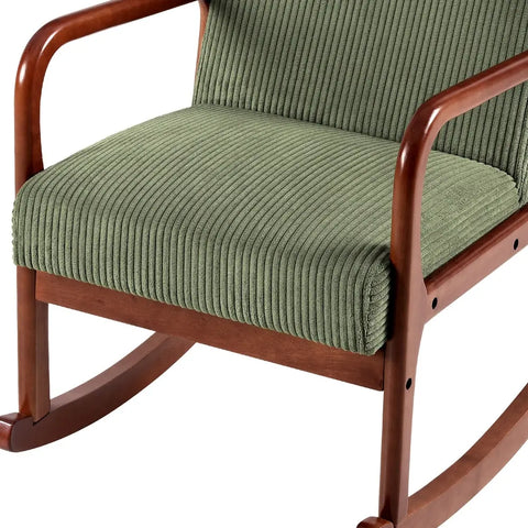 Artiss Rocking Armchair Nursing Chair Corduroy Green - Chez Guru