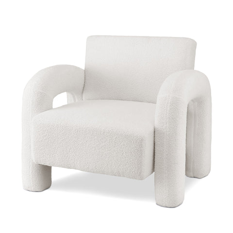 Artiss Armchair Accent Chair Lounge Sofa Couch Curved Seat Boucle White