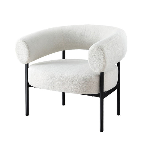 Artiss Armchair Accent Chair Curved Boucle White Chez Guru