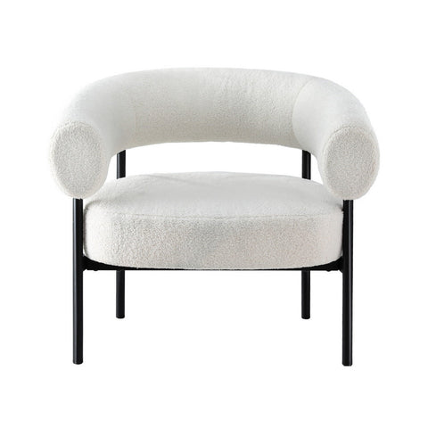 Artiss Armchair Accent Chair Curved Boucle White Chez Guru