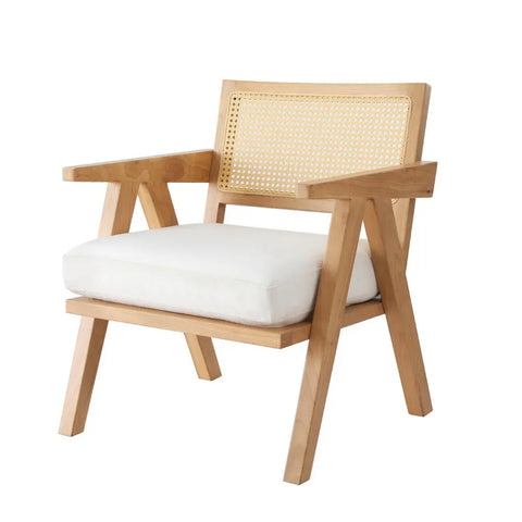Artiss Armchair Accent Chair Lounge Rattan Velvet Pine - Chez Guru
