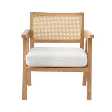 Artiss Armchair Accent Chair Lounge Rattan Velvet Pine - Chez Guru