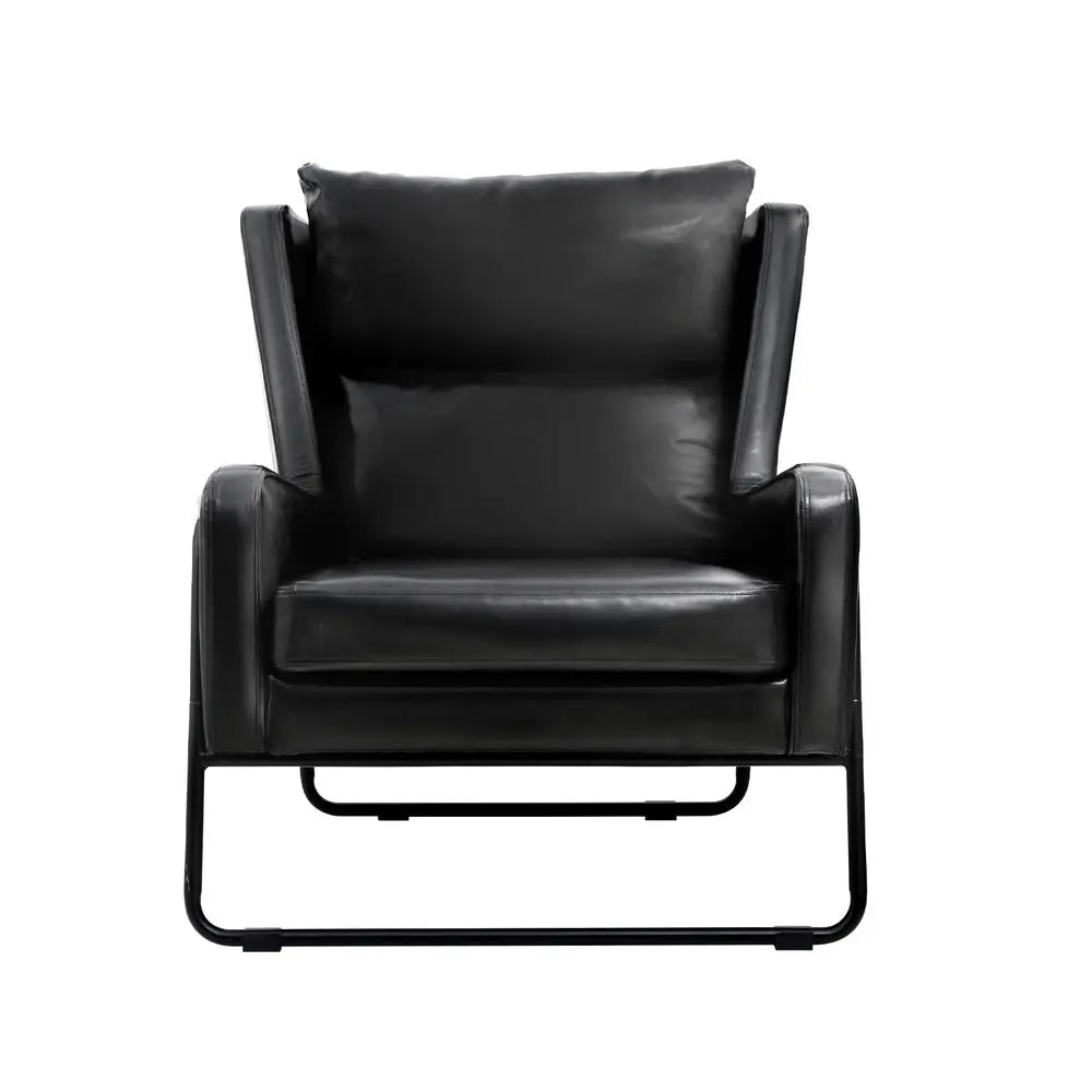 Artiss Armchair Accent Chair PU Leather Wingback Black - Chez Guru