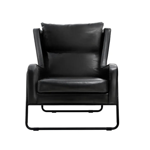 Artiss Armchair Accent Chair PU Leather Wingback Black - Chez Guru