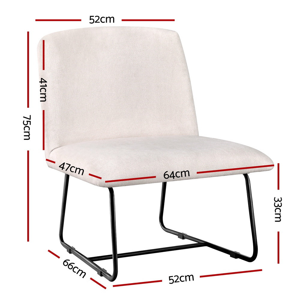 Artiss Accent Chair Armchair Cross Leg Beige Chez Guru