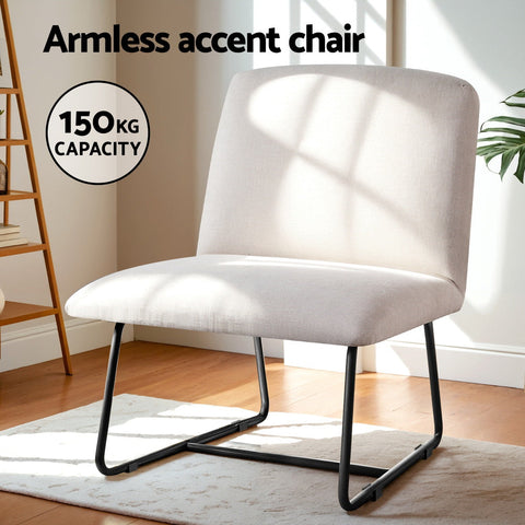 Artiss Accent Chair Armchair Cross Leg Beige Chez Guru
