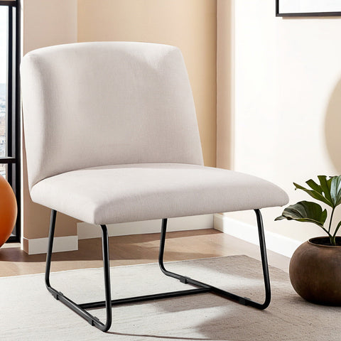 Artiss Accent Chair Armchair Cross Leg Beige Chez Guru