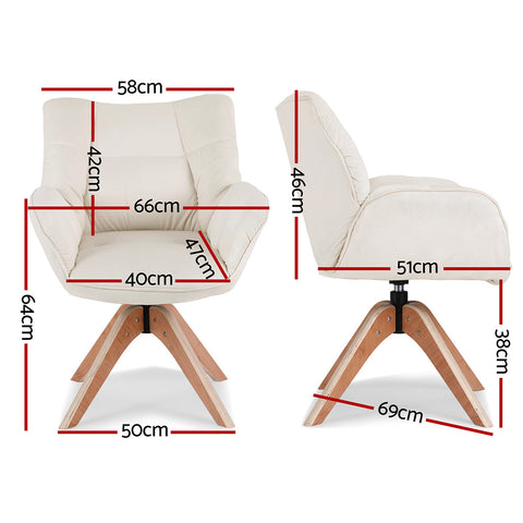 Artiss Swivel Chair Armchair Nursing Velvet White